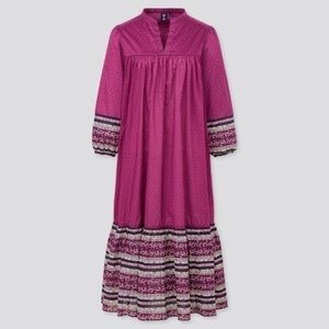 NWT Uniqlo Anna Sui Medium Purple Boho Dress
